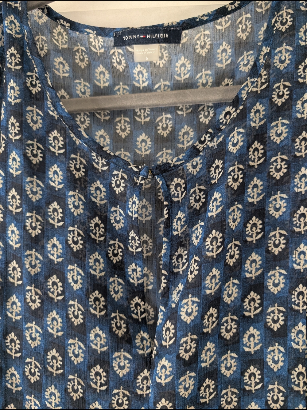 Tommy Hilfiger Coastal Boho Sheer Swimsuit Cover Up Dress Blue Women's S - Picture 6 of 7